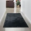 Tappeto Shaggy a pelo alto lavabile antiscivolo nero Anteprima dell’immagine prodotto 2