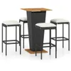 The Living Store 5-tlg. Gartenbar-Set mit Kissen Poly Produktbild-Vorschau 3