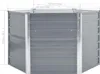 A gray hexagonal raised garden bed with dimensions indicated by measurement lines and text. Produktbild-Vorschau