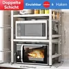 keepgogo, Mikrowellen-Standregal, 3 Etagen, Weiß, Produktbild-Vorschau 8