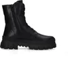 A black leather combat boot with a thick sole is shown against a white background. Produktbild-Vorschau