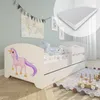 Detská posteľ 80x160 cm s matracom a zásuvkou, ochranou Náhľad obrázku produktu 2