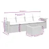 5-tlg. Garten-Sofagarnitur mit Kissen Schwarz Poly Rattan Produktbild-Vorschau 8