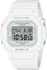 A white digital watch with a square face is shown against a white background. Produktbild-Vorschau