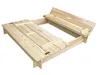 Sandkasten Habau mit Deckel + Bank ca. 120x120x20cm Produktbild-Vorschau 3