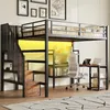Merax Etagenbett 140x200cm, Hochbett Mit Schreibtisch, Produktbild-Vorschau 1