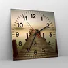 Wanduhr - Quadrat - Glasuhr - Brücke See - 30x30cm - Produktbild-Vorschau 4