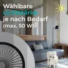 Interior scene with a sofa, floor lamp, and a white fan. Produktbild-Vorschau