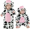 Two babies wearing cow costumes. Produktbild-Vorschau