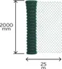 A roll of green chain-link fence with dimensions indicated. Anteprima dell’immagine prodotto