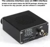 A black radio receiver with text overlays describing its features. Náhled obrázku produktu