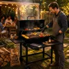 Profi Smoker Grillwagen, Holzkohlegrill aus Stahl, XXL Produktbild-Vorschau 2