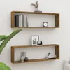 vidaXL Wandregale 2 Stk. Räuchereiche 100x15x30 cm Produktbild-Vorschau 2