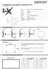 Diagrams and specifications for a TV wall mount. Produktbild-Vorschau