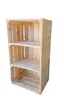A wooden crate shelf unit with three shelves, shown against a white background. Produktbild-Vorschau
