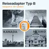 TESSAN 2 Stück Klappbarer USA Adapter Steckdose mit 2 USB C Produktbild-Vorschau 2