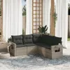 Möbel 5-tlg. Garten-Sofagarnitur mit Kissen Hellgrau Poly Produktbild-Vorschau 1