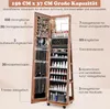 COSTWAY Skrinka na šperky s kolieskami, uzamykateľná Náhľad obrázku produktu 6