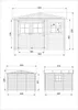 Technical drawings and dimensions of a wooden garden shed. Produktbild-Vorschau