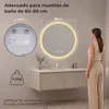 S'AFIELINA Espejo Baño LED Redondo 60 cm con Luz, Marco Vista previa de la imagen del producto 2