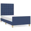 Bettgestell mit Kopfteil Blau 90x190 cm Stoff , Klassische Produktbild-Vorschau 2