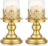 Kerzenständer 2er-Set Gold Metall Kerzenhalter Vintage für Produktbild-Vorschau 1