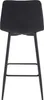 A back view of a black bar stool with black legs against a white background. Voir les images du produit