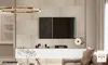 A modern living room with a wall-mounted TV and entertainment unit. Anteprima dell’immagine prodotto