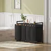 AdelDream Wäschekorb 4 Fächer Wäschesammler 200L schwarzer Produktbild-Vorschau 6