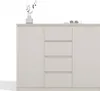 A white chest of drawers with a plant and sunglasses on top. Podgląd zdjęcia produktu