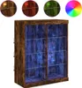 Příborník s LED osvětlením kouřový dub 81x37x100 cm Náhled obrázku produktu 2