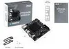 A computer motherboard and its packaging are displayed on a white background. Produktbild-Vorschau