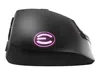 A close-up side view of a black gaming mouse with pink LED lighting. Produktbild-Vorschau