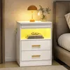 Noční stolek HOMCOM s LED osvětlením a nabíjecí stanicí, 45 Náhled obrázku produktu 8
