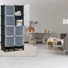 UISEBRT DIY Policový systém Šatní skříň s dveřmi Zásuvný Náhled obrázku produktu 9