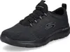A black Skechers sneaker is shown against a white background. Voir les images du produit