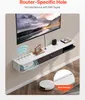 A wall-mounted TV cabinet with a TV and various electronic devices on it, showcasing its storage and cable management features. Voir les images du produit