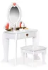 ECOTOYS W08H102B Velký dřevěný toaletní stolek pro děti se Náhled obrázku produktu 3