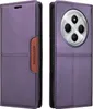 A purple flip wallet phone case for a Xiaomi Redmi 14C is shown from two angles, open and closed. Produktbild-Vorschau