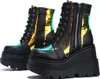 ASKSA Femmes Bottines Plaftorm Bottes à fermeture éclair Voir les images du produit 1