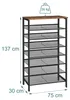 Relaxdays schoenenrek, industriële stijl, 8 niveaus, Productafbeelding-voorbeeld 4