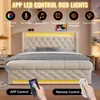 A bed with LED lights and control options shown. Anteprima dell’immagine prodotto