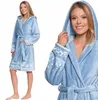 Moraj | Korte badjas met capuchon | Warme fleece badjas, Productafbeelding-voorbeeld 1