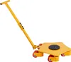 A yellow furniture dolly with a handle and red wheels, shown against a white background. Podgląd zdjęcia produktu