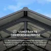 Close-up view of the reinforced triangular construction of a carport or pavilion roof. Produktbild-Vorschau