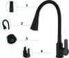 A diagram showing different parts of a black faucet with numbered callouts. Produktbild-Vorschau