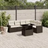 vidaXL 7-tlg. Garten-Sofagarnitur mit Kissen Braun Poly Produktbild-Vorschau 2