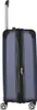 A side view of a blue travel trolley with a silver telescopic handle and black wheels. Produktbild-Vorschau