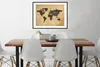 MuchoWow® Gerahmtes Poster Weltkarte - Retro - Braun 80x60 Produktbild-Vorschau 3