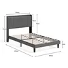 A diagram of a bed frame with dimensions indicated by measurement lines and text. Anteprima dell’immagine prodotto